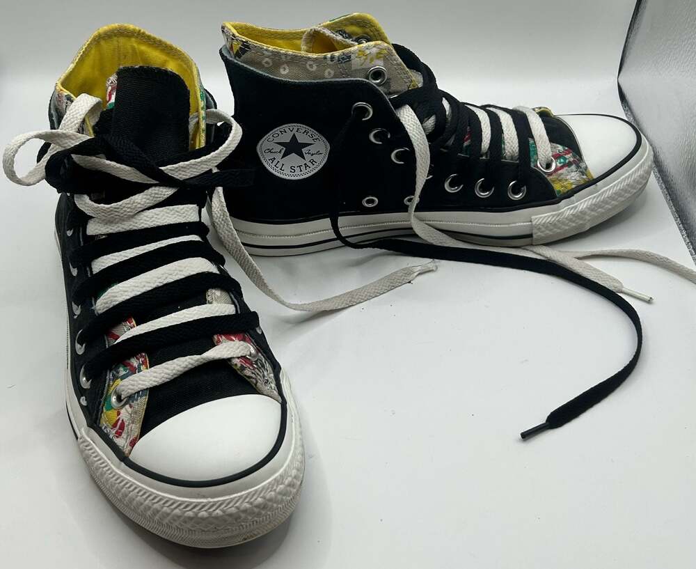 Converse Chuck Taylor All Star Double Tongue Layer Up Graffiti High Top Sneakers - Picture 3 of 8